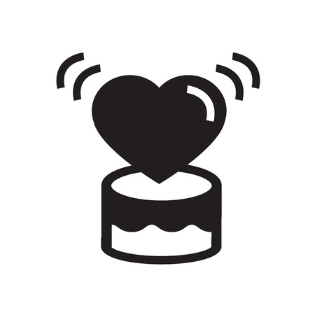 valentine Heart  on  gift box  iconのイラスト素材