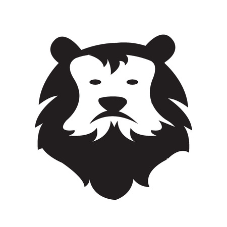 Lion Head Logo cartoon styleのイラスト素材