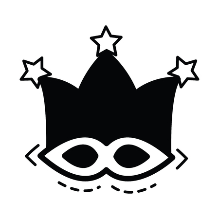 joker mask icon  black colorのイラスト素材