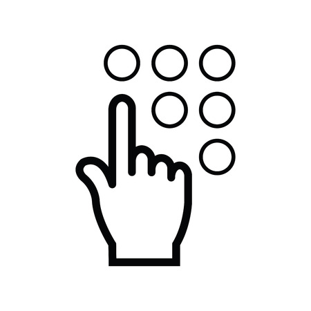 click, hand icon line iconのイラスト素材