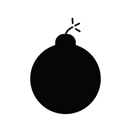 bomb icon. Flat vector black iconのイラスト素材