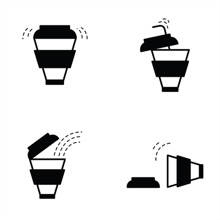 Flat web icon. Coffee cupのイラスト素材