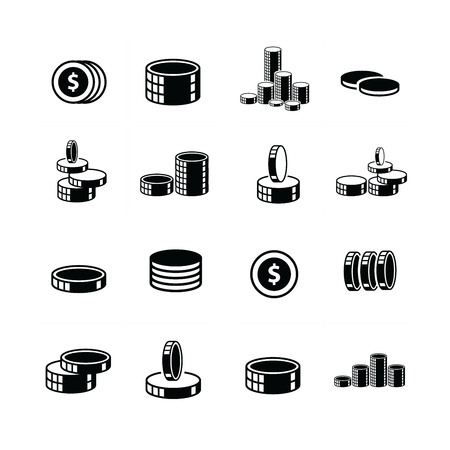 Coins Icons set 3d style.のイラスト素材