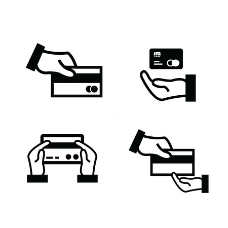Hand and credit card iconのイラスト素材