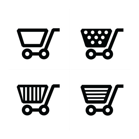 4 styles Shopping cart icons.のイラスト素材