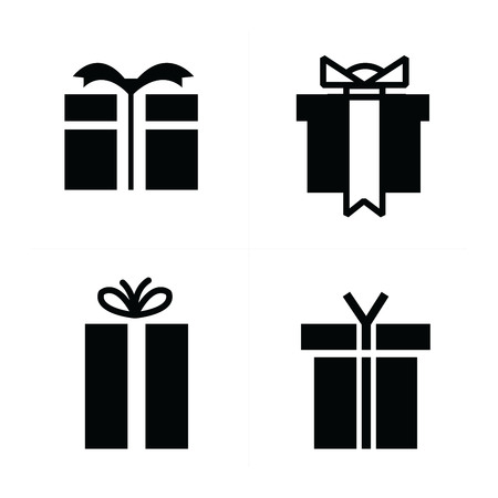 Set black gift iconsのイラスト素材