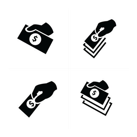 Money in the hand icons setのイラスト素材