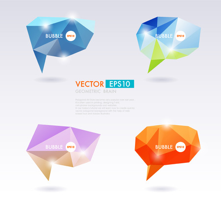 Abstract speech balloons or talk bubbles of crystal glass pattern.のイラスト素材