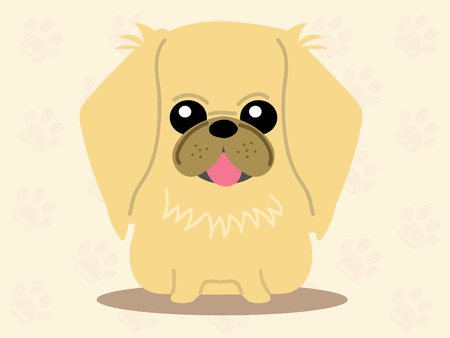 Cute dog sitting - vector set of icons and illustrationsのイラスト素材