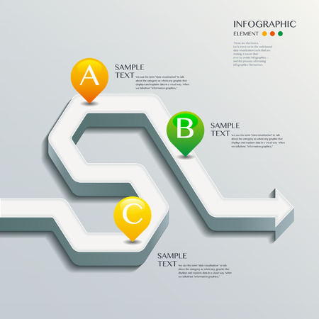 3d arrow modern vector chart infographic elementsのイラスト素材