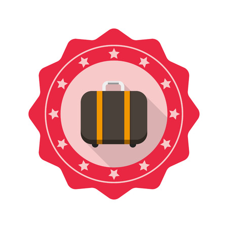Baggage flat icon with long shadow on badge background,EPS 10のイラスト素材