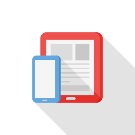 Mobole device icon - vector , eps10 (flat icon , logn shadow)のイラスト素材