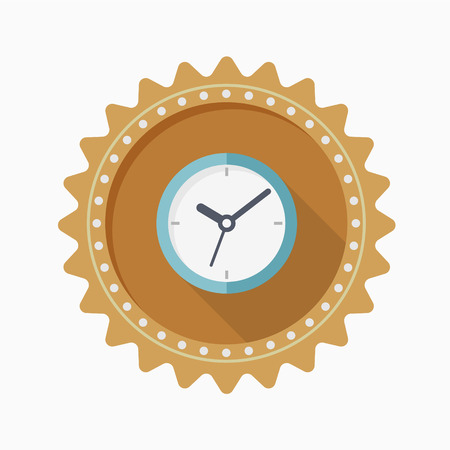 Clock icon - vector , eps10 (flat icon , long shadow)のイラスト素材
