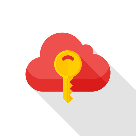 Unlock cloud icon, vector illustration. Flat design style with long shadow,eps10のイラスト素材