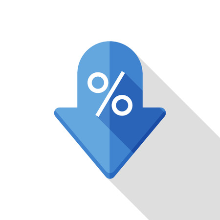 Discount icon, vector illustration. Flat design style with long shadow,eps10のイラスト素材