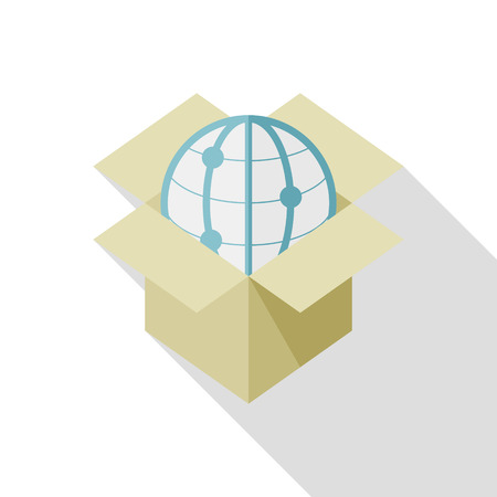 Open box icon, vector illustration. Flat design style with long shadow,eps10のイラスト素材
