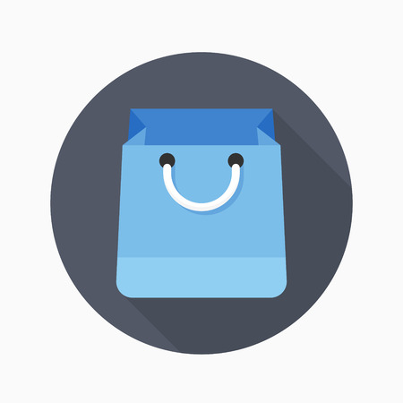 Shopping bag icon, vector illustration. Flat design style with long shadow,eps10のイラスト素材