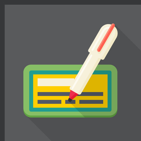 Check icon, vector illustration. Flat design style with long shadow,eps10のイラスト素材