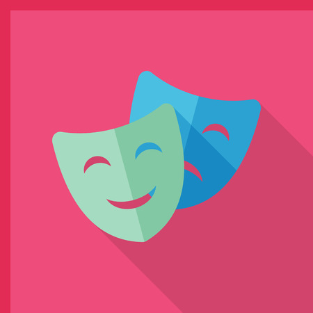 Mask icon, vector illustration. Flat design style with long shadow,eps10のイラスト素材