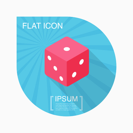 Dice icon, vector illustration. Flat design style with long shadowのイラスト素材