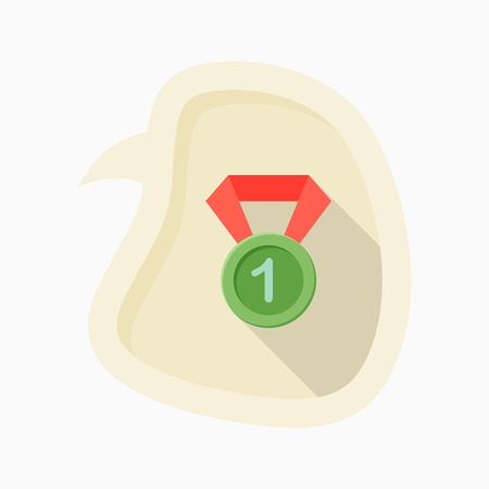 Victory icon, vector illustration. Flat design style with long shadowのイラスト素材
