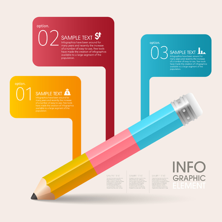 Education And Learning With flag Pencil Step Infographicのイラスト素材