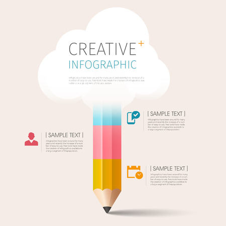 Infographic Education Pencil cloud  concept.のイラスト素材
