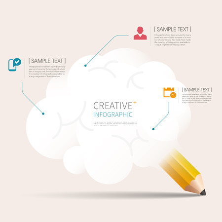 Infographic Education Pencil brain  concept.のイラスト素材