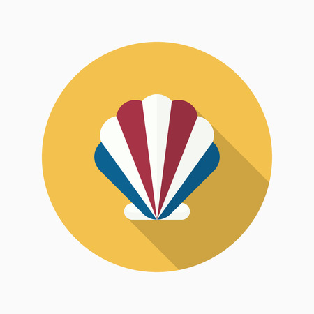 Shellfish flat  icon with long shadowのイラスト素材