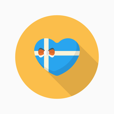 Valentine's Day lover gift icon, Vector flat long shadow design.Fall in loveのイラスト素材