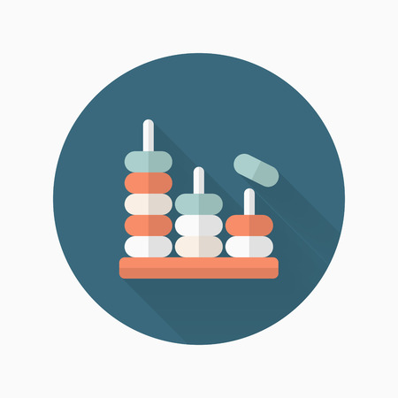 Educational toy icon , Vector flat long shadow design. Children's toys concept.のイラスト素材
