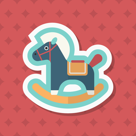 Rocking horse  icon , Vector flat long shadow design. Children's toys concept.のイラスト素材