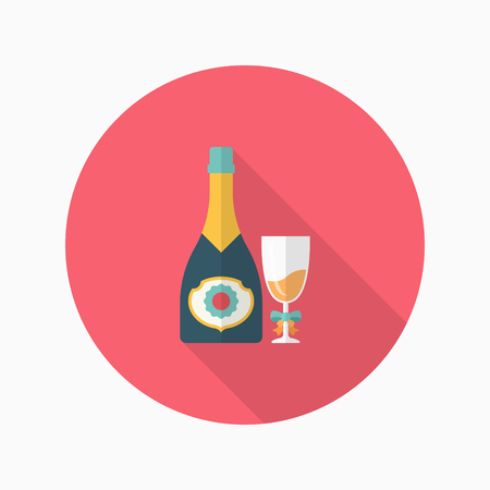 Champagne icon, Vector flat long shadow design. Racing concept.のイラスト素材
