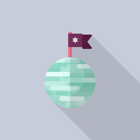 Planet flat  icon with long shadow,eps10,のイラスト素材