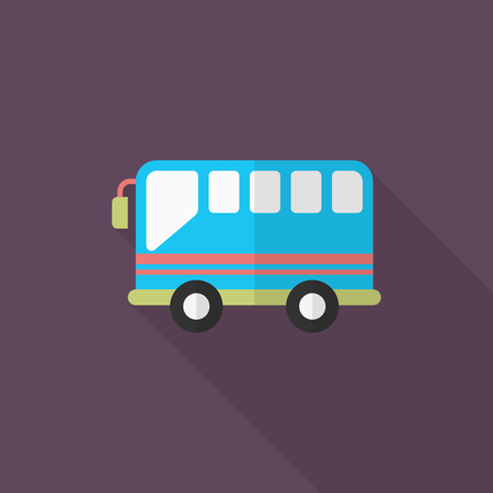 Bus icon , Vector flat long shadow design. Transport concept.のイラスト素材