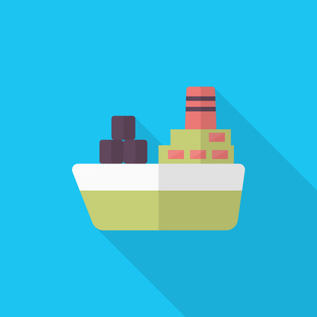 Cargo ships icon, Vector flat long shadow design. Transport concept.のイラスト素材