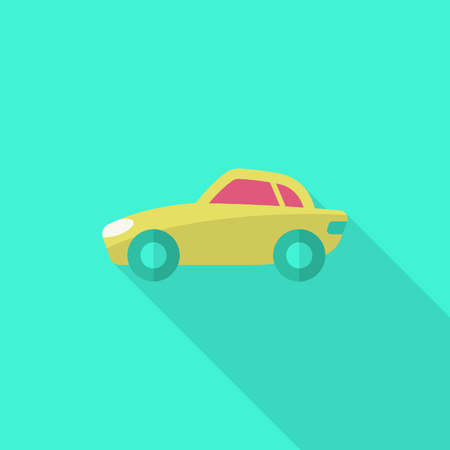 Sport car icon, Vector flat long shadow design. Transport concept.のイラスト素材