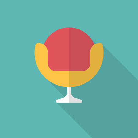 Sofa icon , Vector flat long shadow design.のイラスト素材