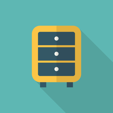 Bedside cabinets icon , Vector flat long shadow design.のイラスト素材