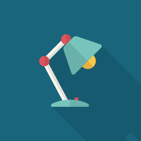 Table lamp icon , Vector flat long shadow design.のイラスト素材