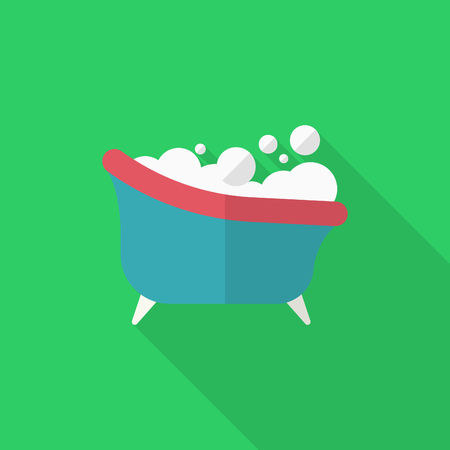 Bath icon , Vector flat long shadow design.のイラスト素材
