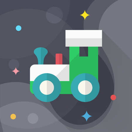 Train toy icon , Vector flat long shadow design. Children's toys concept.のイラスト素材