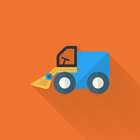 Forklift toy icon , Vector flat long shadow design. Children's toys concept.のイラスト素材