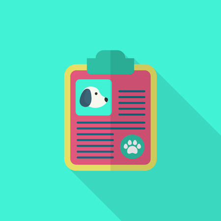 Pet Medical records icon , Vector flat long shadow design.のイラスト素材
