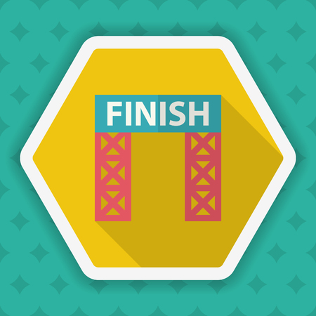 Finish banner icon , Vector flat long shadow design. Racing concept.のイラスト素材