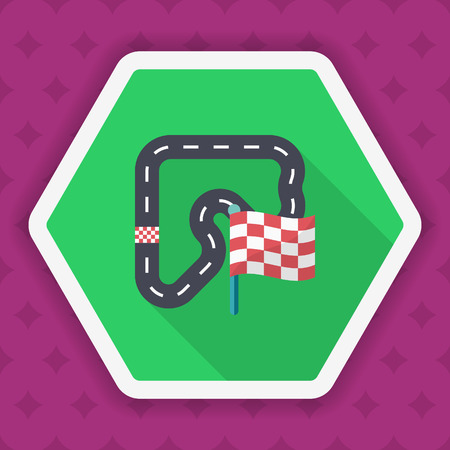 Track  icon, Vector flat long shadow design. Racing concept.のイラスト素材