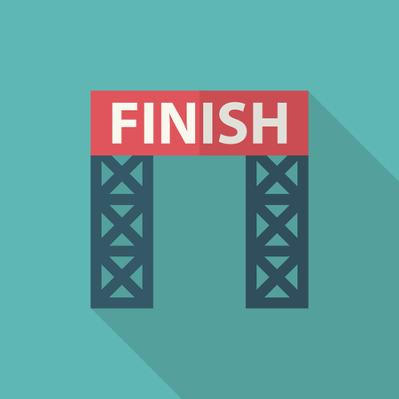 Finish banner icon , Vector flat long shadow design. Racing concept.のイラスト素材