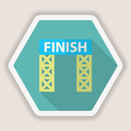 Finish banner icon , Vector flat long shadow design. Racing concept.のイラスト素材