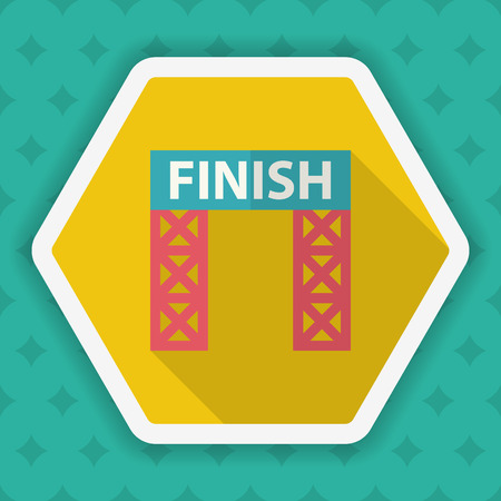 Finish banner icon , Vector flat long shadow design. Racing concept.のイラスト素材