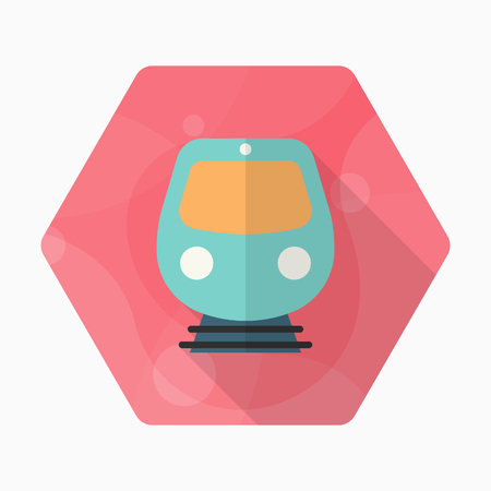 High speed train icon, Vector flat long shadow design. Transport concept.のイラスト素材